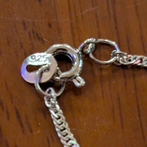 Heart Pendant Necklace – 925 Sterling Chain – Aurora Glass Crystal  (NWOT) - Picture 3 of 6